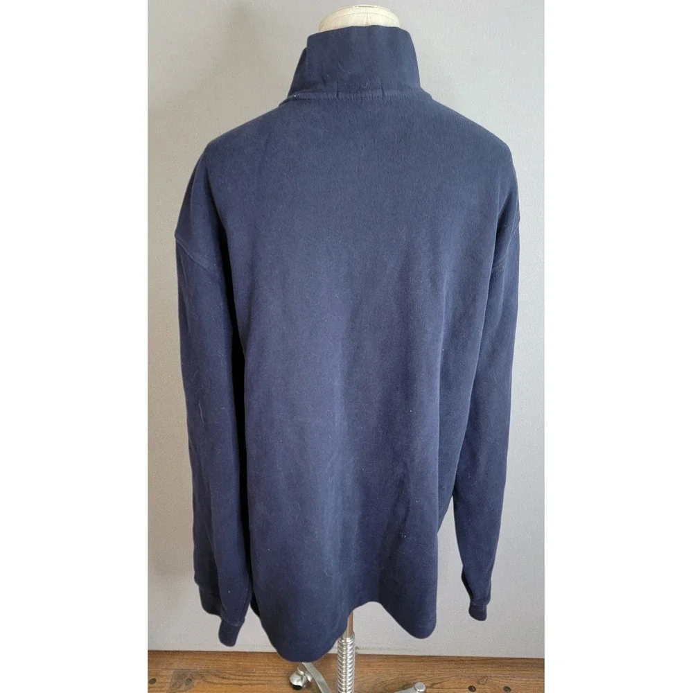 Polo Ralph Lauren 1/4 Zip XXL Navy Blue Cotton Pullover Mens Preppy Classic
